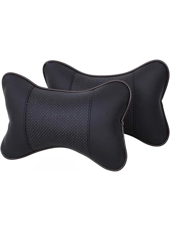 Car Neck Pillow Set (2 Pieces) - Comfortable & Breathable Polyester Headrest - Universal Fit Design for Travel and Home Support - Image 1